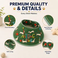Bavoir pour chien brodé personnalisé avec motif de dessin animé, bandana réglable à bouton-pression, écharpe appliquée, logo personnalisé, cadeau promotionnel pour animaux de compagnie