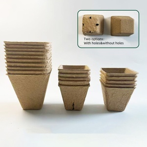 Pots de semis écologiques biodégradables en pulpe avec trous, coupelles jetables pour pépinière, assiettes et bols en papier pour la germination des légumes - Product Image 4