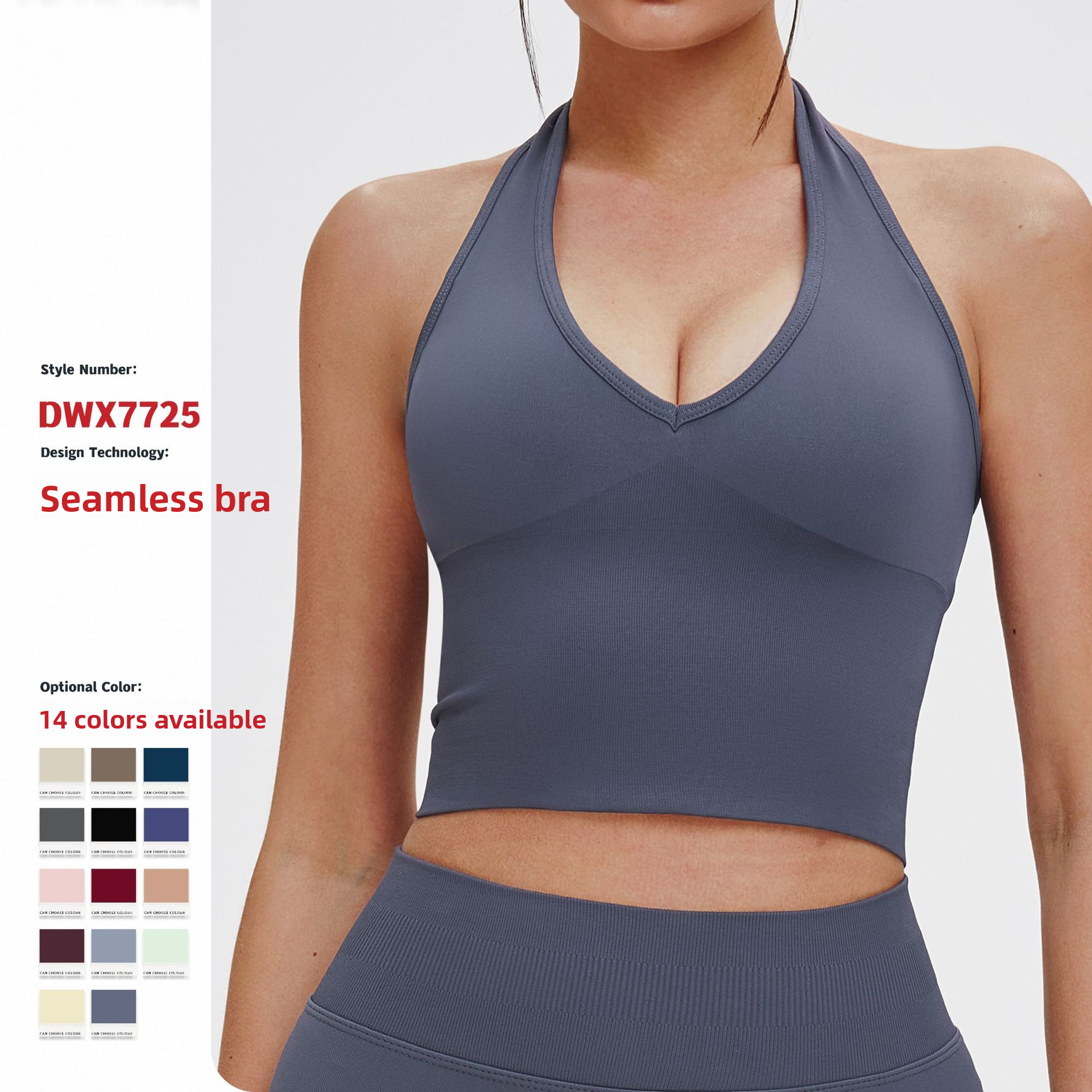 Glintic Seamless Ribbed Yoga Set for Women High Elasticity Fitness Sports Bra Gym Workout Set Gear