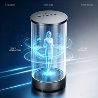 Nouveau projecteur holographique numérique FYD-09 AI avec écran LCD 7 pouces, Android 13, 4+32G, affichage de bureau, boîte cylindrique holographique