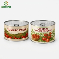 Boîte de conserve personnalisée pour pâte de tomate, qualité alimentaire, pour emballage de sauce ketchup, avec ouverture facile, en métal, vente en gros, directement de l'usine