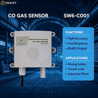 Détecteur industriel mural de CO SW6CO01 RS485 Modbus RTU avec écran OLED, 1000ppm 2000ppm, étanche, pour système de surveillance