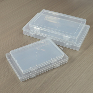 Rectangular Plastic Storage Box With Lid For Office Desktop Organization Multi Size <b>Clear</b> PP <b>Container</b> - Product Image 1