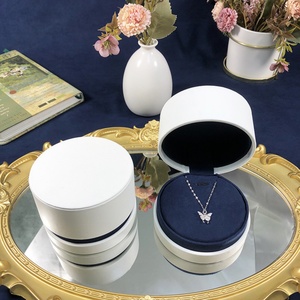 Luxury Biodegradable Cylinder Round Boxes Jewelry Packaging <b>Rings</b> Necklaces Gift Custom Round Jewelry Packaging for Jewelry - Product Image 3