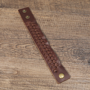 Pulsera de Cuero con Hebilla Ancha y Remaches Estilo Punk, Brazalete de Cáñamo Trenzado para Hombre y Mujer, Regalo de Joyería - Product Image 6