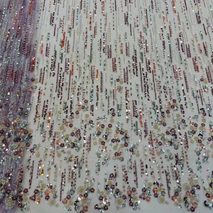 Nhà Máy Giá Blush <span class=keywords><strong>Net</strong></span> thêu phi ren vải Sequins đính cườm buổi tối Ren Vải cho phụ nữ - Product Image 2