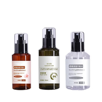 Flacon pulvérisateur cylindrique en PET de 100ml-150ml pour hydrolat et tonique cosmétique, avec épaule oblique marron, pour nettoyant visage