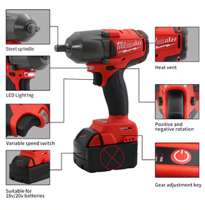 <span class=keywords><strong>Llave</strong></span> de <span class=keywords><strong>Impacto</strong></span> Eléctrica de 21V con Motor sin Escobillas, Compatible con Baterías de Iones de Litio para <span class=keywords><strong>Milwaukee</strong></span> - Product Image 2