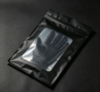 Prix d'usine, sac en plastique imprimé sur mesure à trois soudures latérales avec fenêtre transparente pour gants de sport noirs