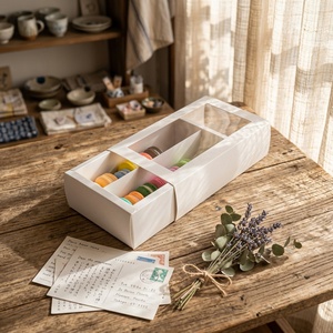 Sunshine Macaron <b>Boxes</b> Package Cardboard Single Row Drawer Style Macaron Cake Package Box Custom Macaron Box - Product Image 6