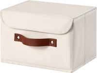 Panier de rangement pliable rectangulaire moderne en similicuir, facile à nettoyer, pour tiroir de placard, avec poignée en cuir