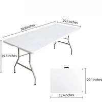 Tables et Chaises Pliantes en Plastique HDPE Blanc de 6 Pieds, Longues, Portables, pour Location Extérieure, Fêtes, Réceptions et Événements – Vente en Gros à Prix Économique