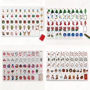 Mahjong américain sur le thème de Noël, tuiles de mahjong américaines en acrylique fabriquées à la main - Product Image 2
