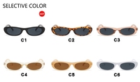 2025 nouveauté personnalisé petit ovale écaille de tortue lunettes de soleil oeil de chat cadre en plastique dégradé couleur hommes femmes lunettes de soleil