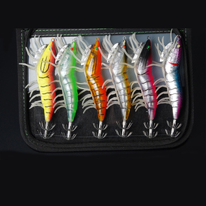 ชุดเหยื่อตกปลารูปกุ้งเหยื่อปลาหมึกเหยื่อปลอมแบบแข็งพร้อมตัวจับ<span class=keywords><strong>ปลา</strong></span>หมึกแบบถ่วงน้ำหนัก - Product Image 4