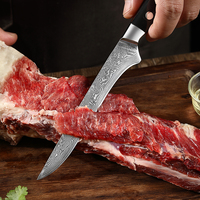 Ensemble de couteaux de cuisine 7 pièces manche Micarta acier damas Chef Kiritsuke Santoku Nakiri désossage utilitaire couteau d'office acier au carbone
