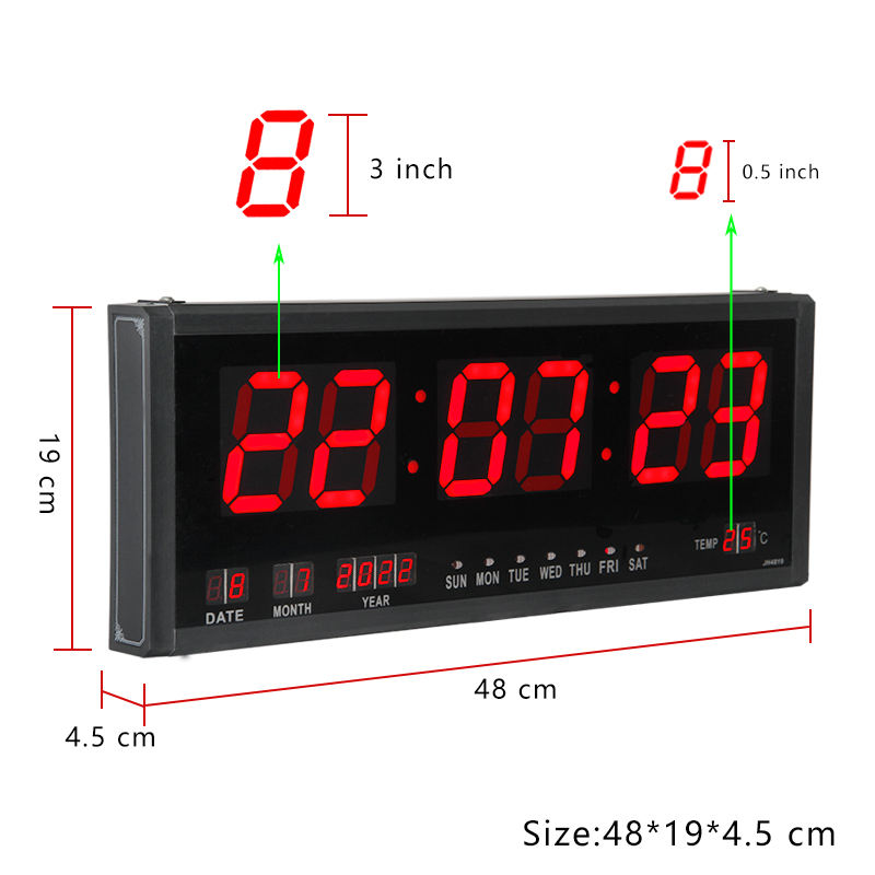 CHEETIE CP044 大画面ミラー壁掛け時計 デジタルカレンダー 温度表示