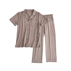 New Fashion Custom Logo Nachtwäsche Super Soft Paar Modal Cotton Men Pyjamas Set