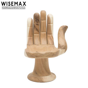 WISEMAX FURNITURE Chaise unique contemporaine en bois massif en forme de main de Bouddha, dossier créatif, fauteuil de loisirs de luxe - Product Image 5
