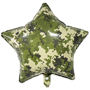 Globo de Mylar de 32 Pulgadas con Diseño de Explosión de Estrella y Camuflaje para Decoración de Fiestas de Cumpleaños y Jubilación - Product Image 3