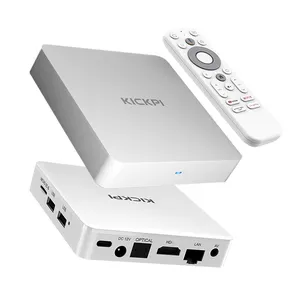 Amlogic S905Y4 4K Ultra HD streaming asli Media Player bersertifikat Google KICKPI Android 11 TV pintar KP1