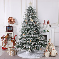 Jupe de Sapin de Noël Imprimée Flocons de Neige Argent et Or avec Utilisation Extérieure en Peluche Décorations de Noël Décoratives Spot Blanc Bronzage