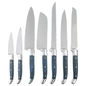 Professionnel 7 pièces <span class=keywords><strong>Laguiole</strong></span> Santoku ensemble de couteaux en acier inoxydable Pakka manche en bois couteaux de <span class=keywords><strong>cuisine</strong></span> - Product Image 1