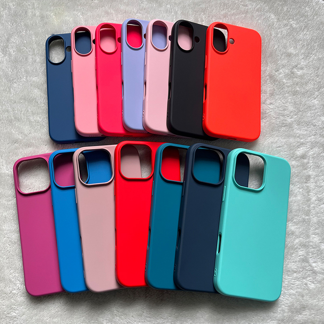 Wholesales OEM Silicone Like TPU Case Inside Microfiber Protective Phone Case for iPhone 16 Pro Max 16 Pro 16 Plus