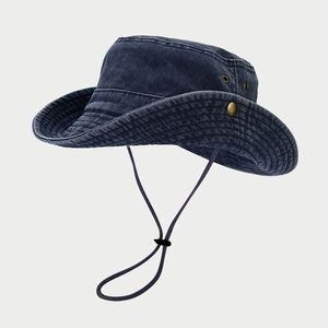 Chapeau de safari en coton lavé pour homme, protection solaire extérieure, idéal pour la randonnée, le cowboy, la pêche, chapeau bob – Vente en gros - Product Image 3