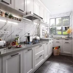 American Project White Shaker Style Gabinete de madera Venta caliente Modular Listo para ensamblar gabinetes de cocina