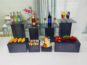 12 Uds. Mesa de exhibición de <span class=keywords><strong>piedra</strong></span> acrílica banquete de boda descanso de té postre soporte de exhibición transparente postre MESA DE Buffet personalización - Product Image 2