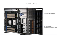 SuperServer con GPU SYS-741GE-TNRT - Servidor GPU de Torre 4U - 8x 3.5\" Híbrido - Ethernet Dual de 10 Gigabits - 2000W 1+1 Redundante