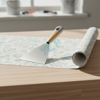 Yep Spatule à mastic simple à manche triangulaire en bois, en acier au carbone, finition peinture noire anodisée, pour travaux muraux, épaisseur de lame 0,5mm-1mm