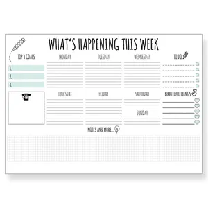 Desk Pad Calendar for Writing Paper Tear-Off Sheets for Dates Notes Planner Weekly Overview to-Do List Notepad Custom Printed