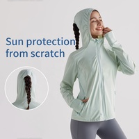 Haut de sport personnalisé pour femme à manches longues, coupe classique, en Spandex/Nylon, avec protection anti-UV UPF50+ pour le yoga et la course à pied