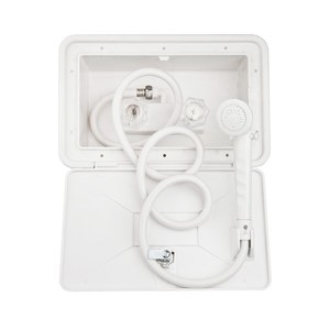 HYDRULE Exterior <span class=keywords><strong>ducha</strong></span> Kit de caja con cerradura <span class=keywords><strong>para</strong></span> RV <span class=keywords><strong>caravana</strong></span> incluye grifo <span class=keywords><strong>ducha</strong></span> cabeza manguera de fácil instalación - Product Image 4