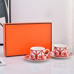 Tazas y Platillos de Porcelana Fina Europea de Lujo, Más Vendidos, para el Té de la Tarde, para 2 Personas - Product Image 3