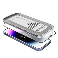 Protection d'écran en verre trempé HD améliorée pour iPhone 16 15 14 13 12 17 Pro Max, installation facile