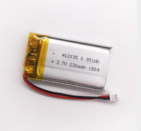 402035 402040 3,7 V небольшой литий-полимерный аккумулятор 240mah