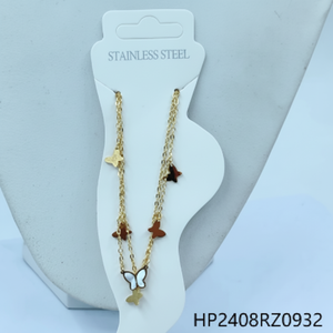 All'ingrosso Set di gioielli in acciaio inox per le donne oro placcato collana bracciale orecchini anello-accessori moda - Product Image 1