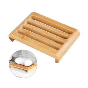 Natural Bamboo Wooden Bathtub Soap Dishes Wooden Soap Tray Holder Storage Soap Rack Plate Box Container for Bath Shower Bathroom