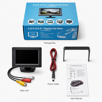 Écran de rétroviseur de voiture de 4,3 pouces avec pare-soleil, caméra de recul 12V-36V DC pour camion et SUV