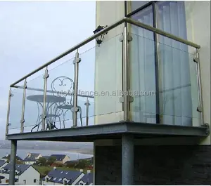 Sistema de corrimão de vidro para balustrada Reilbu, corrimão de aço inoxidável para escadas de vidro de fácil instalação e varanda