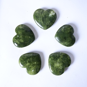 Coraos de Jade Verde Natural al por Mayor, Coraos de Cristal de Jade Verde Pulido para Manualidades Decorativas - Product Image 3
