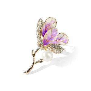 Broche fleur en cristal de diamant tendance coréenne, bouquet bleu, cadeau de mariage, fête, alliage plaqué or, vêtement de mode haut de gamme - Product Image 3