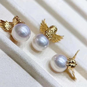 WENCHI S925 <b>Silver</b> DIY Angel Simple Necklace Pendant with 9-11mm Beads Empty <b>Bracket</b> Premium Pearl Accessories China Model 10529 - Product Image 3