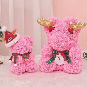 Bouquet de fleurs artificielles en mousse PE, ours en peluche licorne, guirlande lumineuse, <span class=keywords><strong>cadeau</strong></span> de Noël 1987, collection Bouquet Garden - Product Image 5
