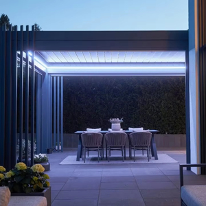 מכירה חמה בהתאמה אישית אלומיניום מסגרת אלומיניום מגבה עם ערכת פרגולה עם שלט רחוק ידידותי לסביבה & שימוש בגינה עשה בסין - Product Image 1