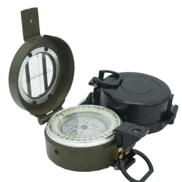 Wholesale and Retail Outdoor Multifunction Compass with Luminous Dial Display Metal Case for Hiking Guidance Handheld