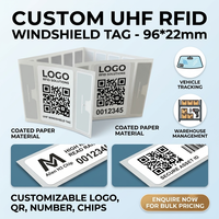 Étiquettes RFID UHF personnalisées pour pare-brise de voiture 96x22mm pour le suivi des véhicules et le stationnement intelligent